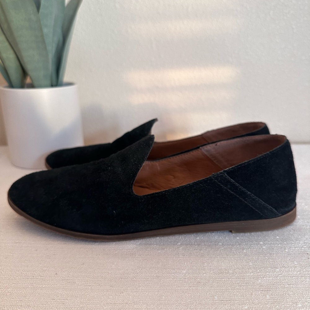 Franco Sarto Black Suede slip On Casual Loafers Women’s 8.5 M